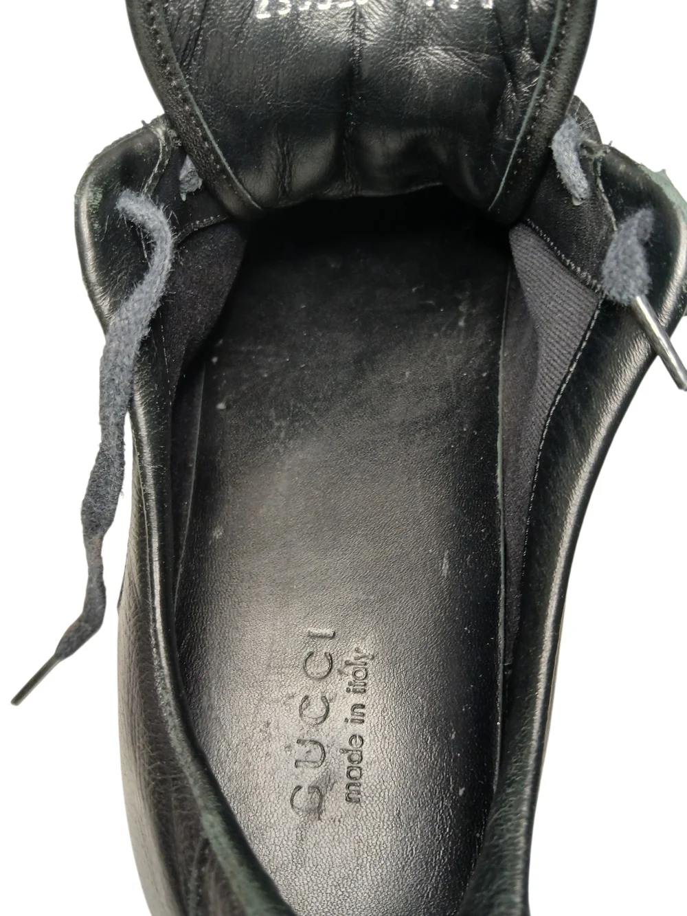 Vintage Gucci Men’s Black Leather Lace-Up Sneakers 9.5 Original Gucci